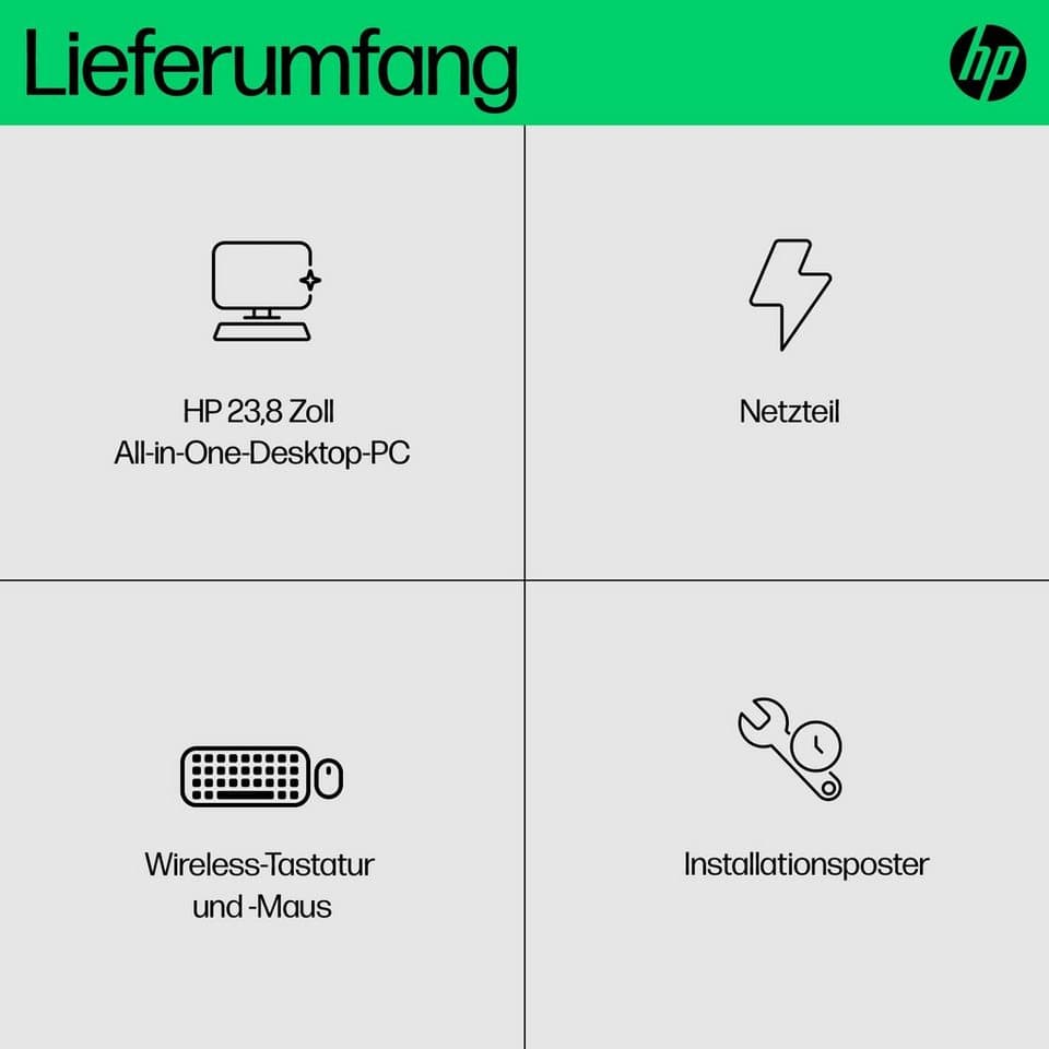 HP 24-cr1202ng All-in-One PC (23,8 Zoll, Intel Core Ultra 7 155U, 4-core ARC Graphics, 16 GB RAM, 512 GB SSD, Luftkühlung) - Thumbnail 8