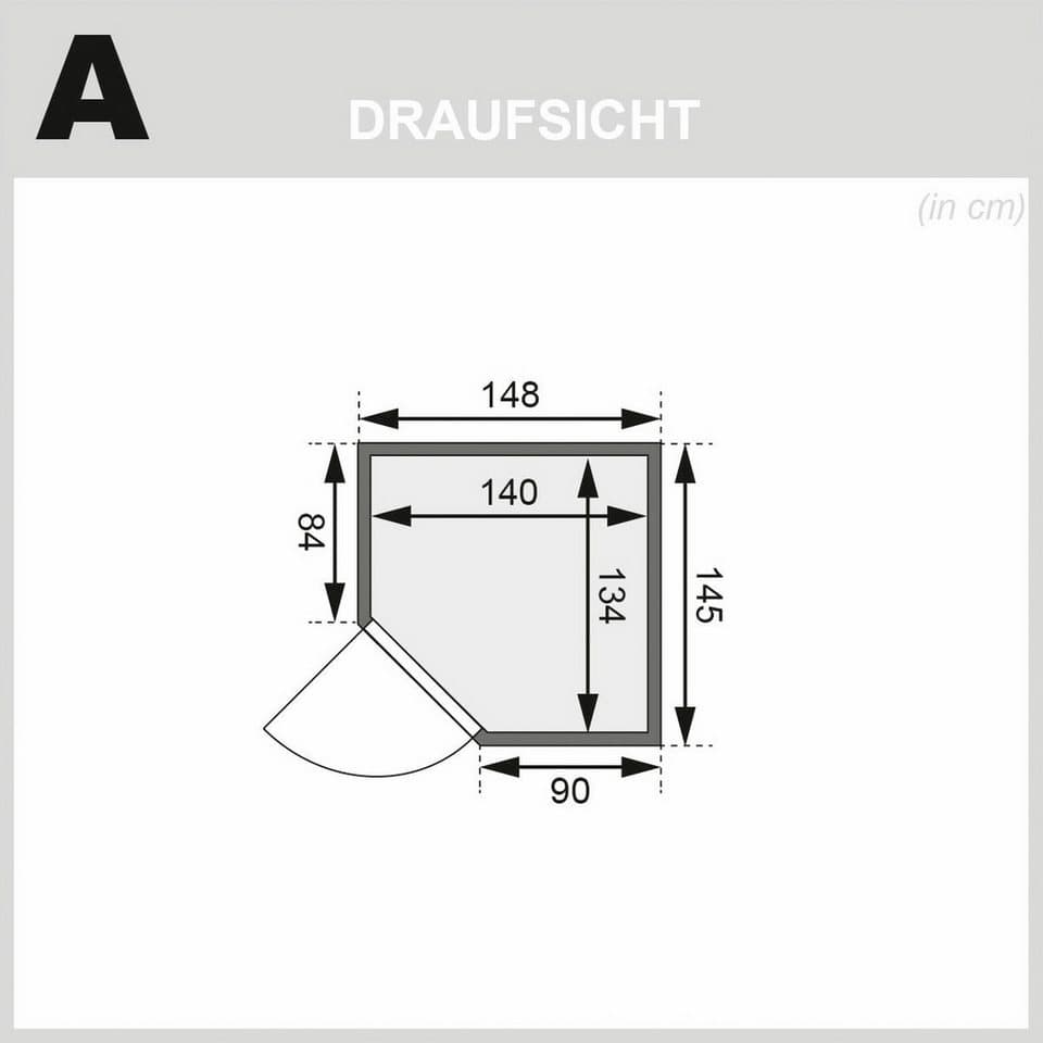 welltime Sauna Backas, BxTxH: 148 x 145 x 190,5 cm, 28 mm, verschiedene Varianten - Thumbnail 9