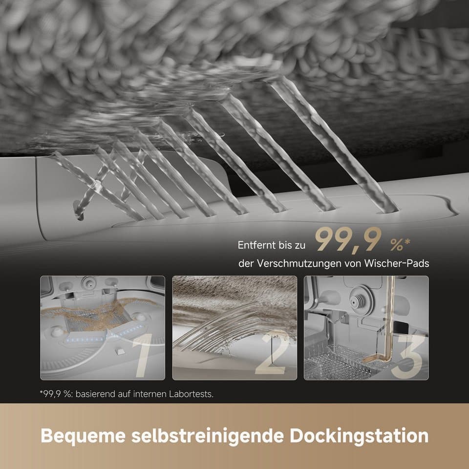 Dreame Saugroboter mit Wischfunktion L50 Pro Ultra, 600 W, 19500Pa Saugkraft, Vollautomatische Basisstation, Reinigung bei 75° C - Thumbnail 8
