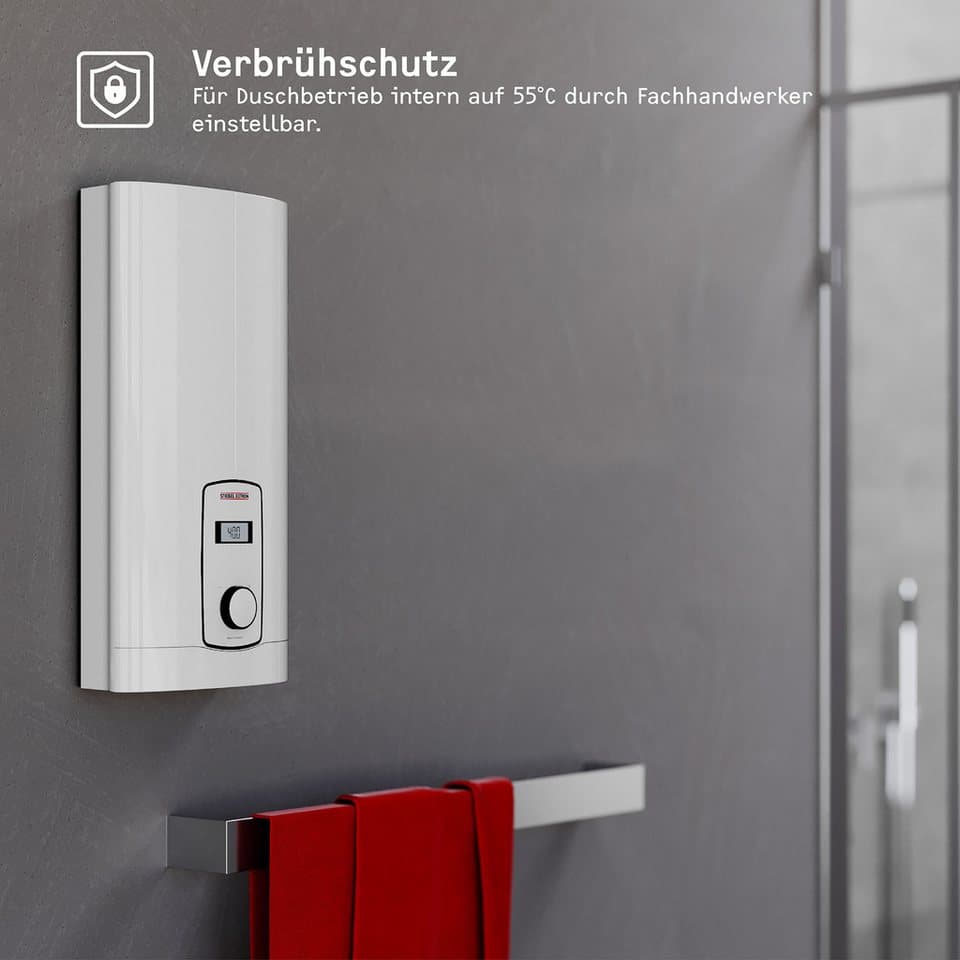 STIEBEL ELTRON Komfort-Durchlauferhitzer DHB-E 18 kW LCD 25A, gradgenaue Temperaturwahl, elektronisch, min. 20 °C, max. 60 °C, 3i Technologie für konstante Warmwassertemperatur, LC-Display - Thumbnail 4
