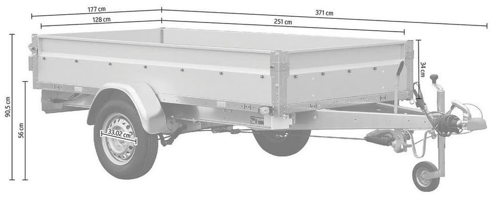 STEMA PKW-Anhänger BASIC STL 1300 O2 13-25-13.1, max. 1050 kg, Tieflader, gebremst - Thumbnail 6