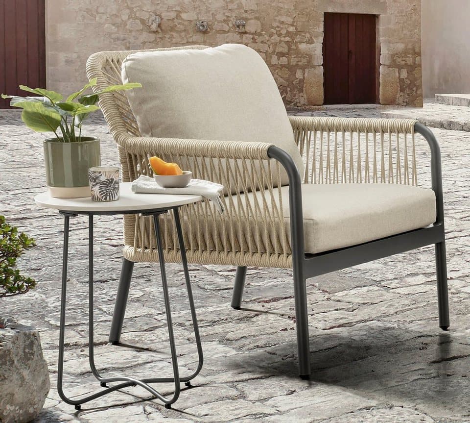 Destiny Gartenlounge-Set GENUA, (Set, 12-tlg., 1 Sofa 146x80x81cm, 2 Sessel 67x80x81cm, 2 Tische), Aluminium, Olefin-Rope - Thumbnail 3