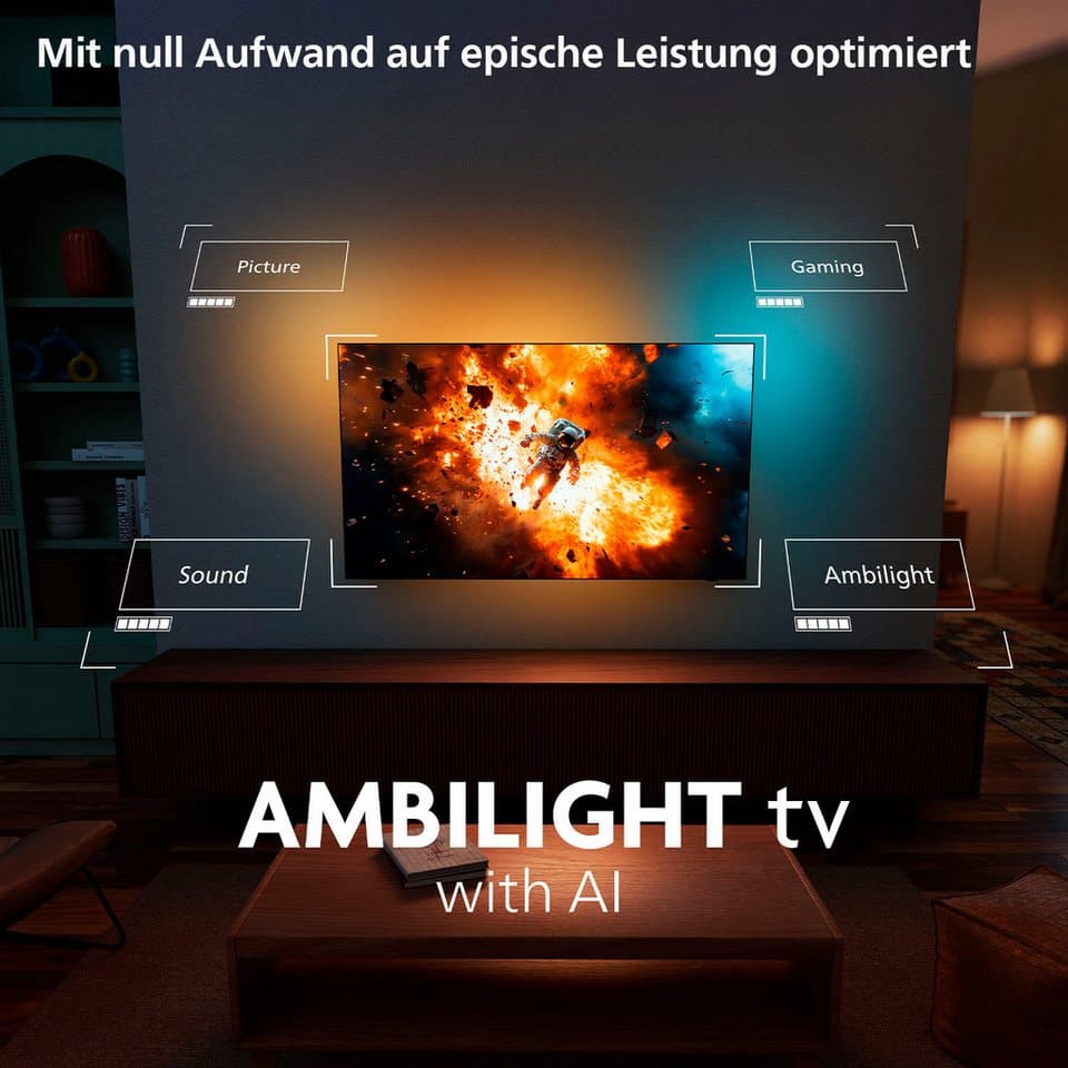 Philips 65OLED810 LED-Fernseher (164 cm/65 Zoll, 4K Ultra HD, Smart-TV, Google TV, Ambilight, P5 AI Picture Engine, Dolby Vision & HDR10+, Dolby Atmos) - Thumbnail 7