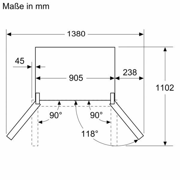 SIEMENS Multi Door iQ300 KF96NVPEA, 183 cm hoch, 91 cm breit, noFrost, hyperFresh Schubladen, LED-Licht, superKühlen, superGefrieren - Thumbnail 16
