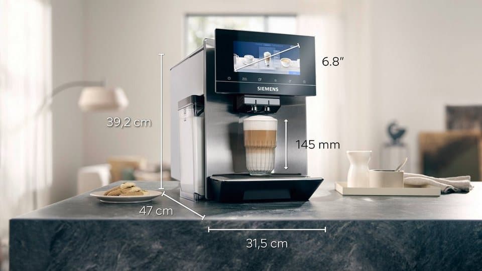 SIEMENS Kaffeevollautomat EQ900 TQ903D43, intuitives 6,8" TFT-Display, Geräuschreduzierung, App-Steuerung, Barista-Modus, AromaSelect, 3 Profile, edelstahl - Thumbnail 12