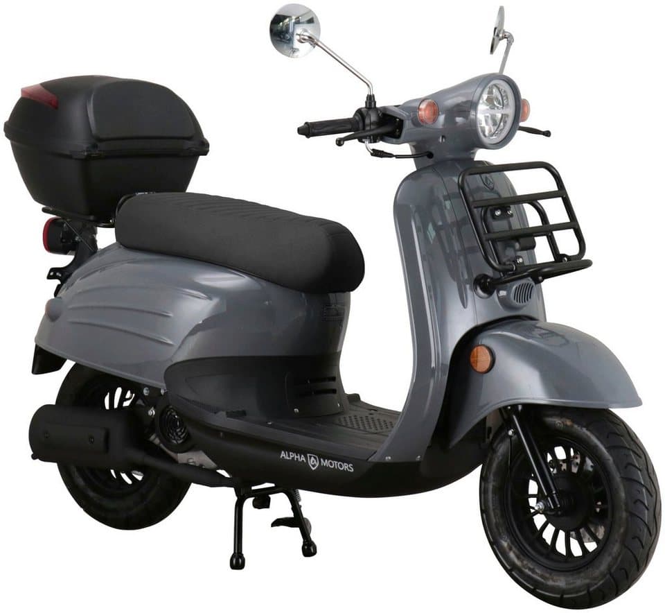 Alpha Motors Motorroller Adria, 50 ccm, 45 km/h, Euro 5, (Set, inkl. Topcase), mit Lenkerschloss