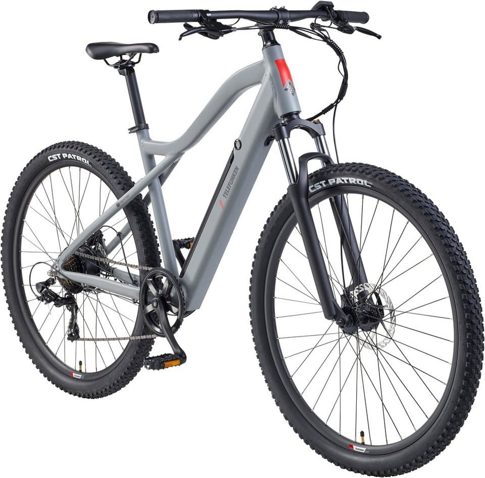 Telefunken E-Bike Mountainbike Aufsteiger MT922, 7 Gang Shimano TY300D Schaltwerk, Kettenschaltung, Heckmotor, 489,6 Wh, Pedelec, Elektrofahrrad, Damen u. Herren, E-MTB, Mountainbike, 29 Zoll