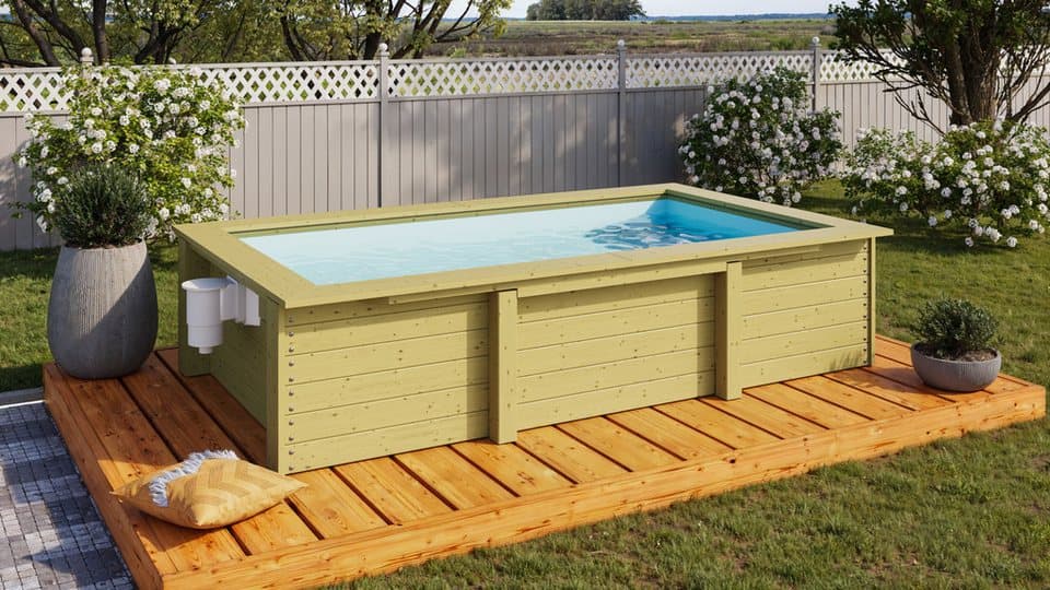 Karibu Rechteckpool Triton L 181,5 x B 305 x H 69 cm (Set, 3-tlg), kesseldruckimprägniert, Made in Germany - Bild 1