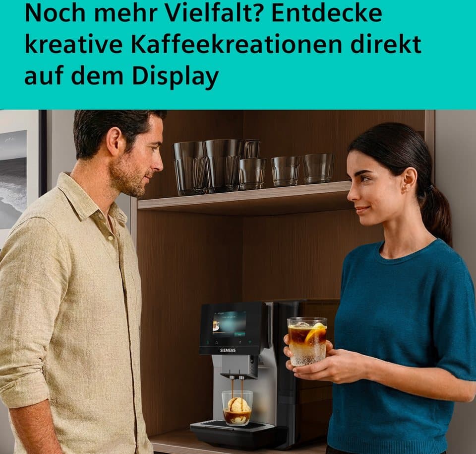 SIEMENS Kaffeevollautomat EQ700 TP725ET7, inkl. Thermo-Kaffeebecher, XL-Getränke, 20 Favoriten, farbiges Full-Touch-Display, Doppeltassenfunktion, sehr leise, silber - Thumbnail 3