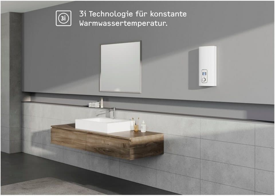 STIEBEL ELTRON Komfort-Durchlauferhitzer DEL 18/21/24 Plus, gradgenaue Temperaturwahl, elektronisch, min. 20 °C, max. 60 °C, 3i Technologie für konstante Warmwassertemperatur, LC-Display - Thumbnail 3