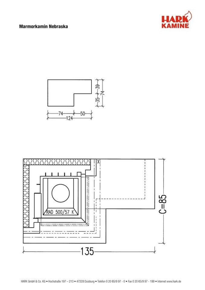 HARK Kaminbausätze »Nebraska«, 5 kW, Zeitbrand, Aufbaumaterial bis Raumhöhe 250cm inkl. - Thumbnail 3