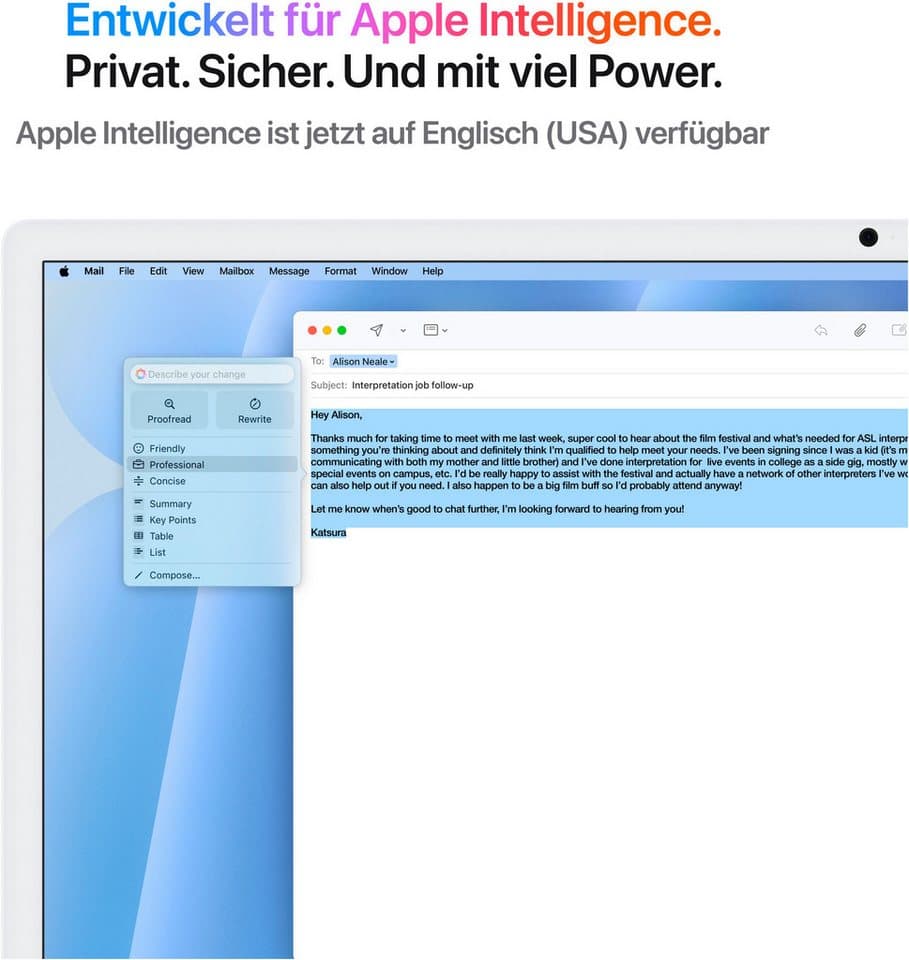 Apple iMac 24" iMac (24 Zoll, Apple Apple M4 M4, 10‑Core GPU, 16 GB RAM, 256 GB SSD, Luftkühlung) - Thumbnail 5