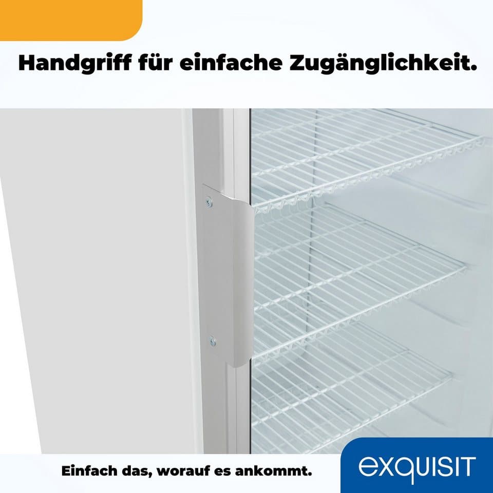 exquisit Getränkekühlschrank GKS350-1-GT-280D weiss, 173 cm hoch, 60 cm breit, 6 robuste Gitterablagen zur Lagerung von Flaschen oder Getränkekisten - Thumbnail 7