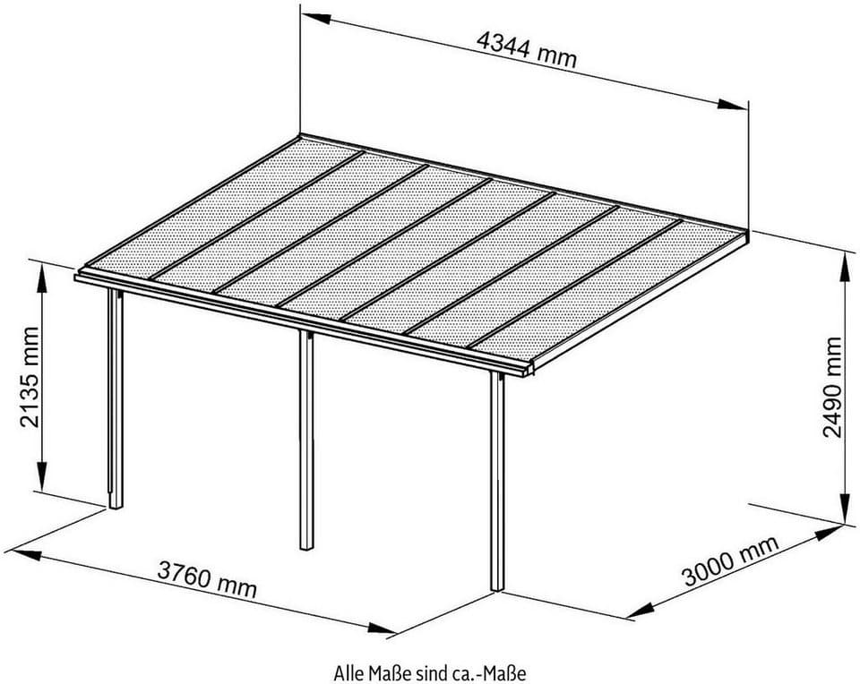 Beckmann Terrassendach TREND Gr. 4, BxT: 435x300 cm, Bedachung Doppelstegplatten - Thumbnail 6
