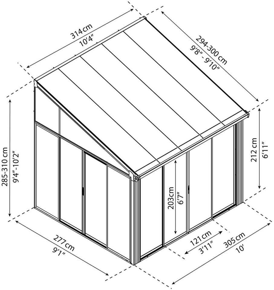 Palram - Canopia Wintergarten SanRemo, BxT: 305x2,77 cm, Bedachung Hohlkammerplatten - Thumbnail 6