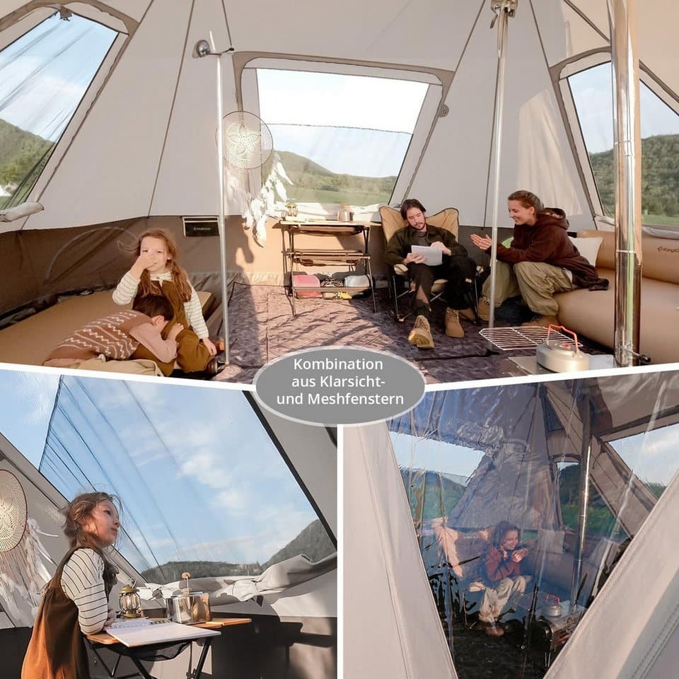 KingCamp Hauszelt Baumwollzelt Campingzelt Khan Villa Pavillon Famil - Thumbnail 9