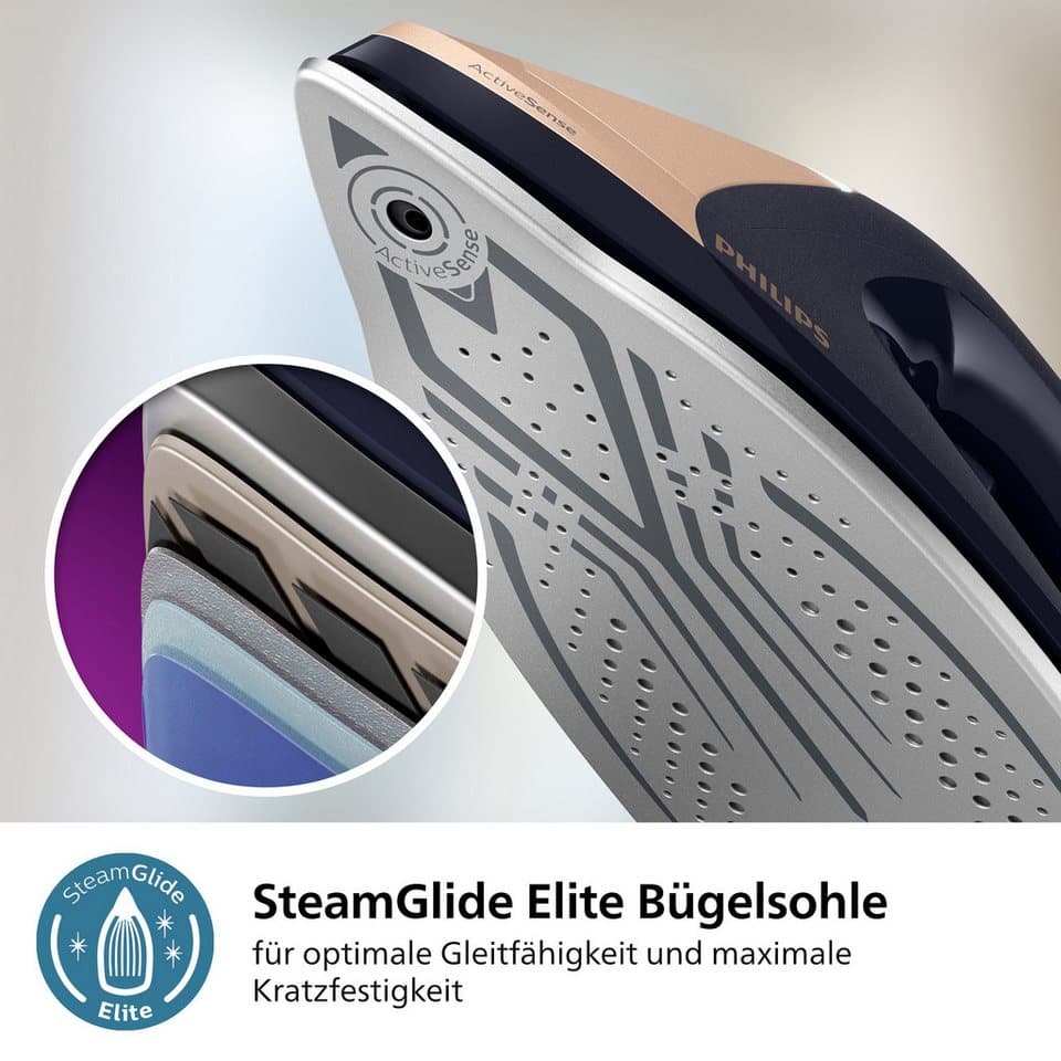 Philips Dampfbügelstation PSG9030/20 PerfectCare 9000 Series, 1800 ml Wassertank, ActiveSense Technologie, SteamGlide Elite Bügelsohle, 720 gr Dampfstoß - Thumbnail 5