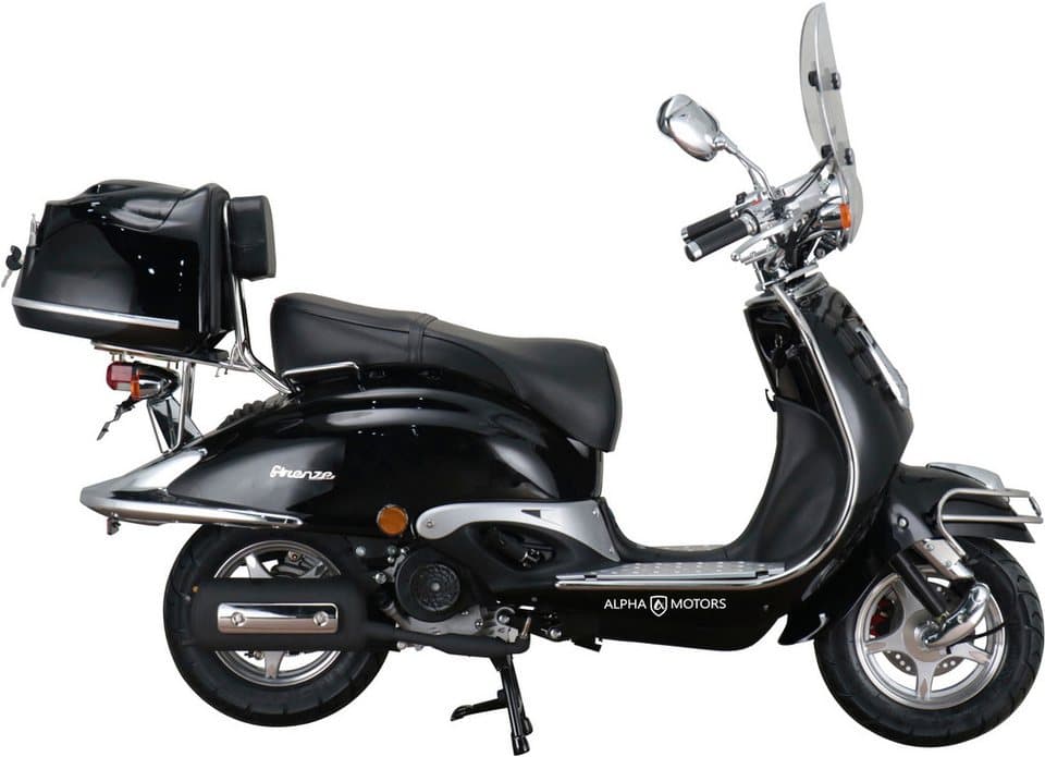 Alpha Motors Motorroller Retro Firenze Limited, 125 ccm, 85 km/h, Euro 5+, (Spar-Set, mit Topcase, Windschild und Chrom-Set), mit Lenkerschloss und Windschild - Thumbnail 3