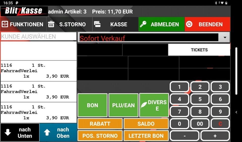 BlitzKasse Kassensystem 10" MINI Kassensystem für Einzelhandel: Laden Kiosk Imbiss - Thumbnail 9