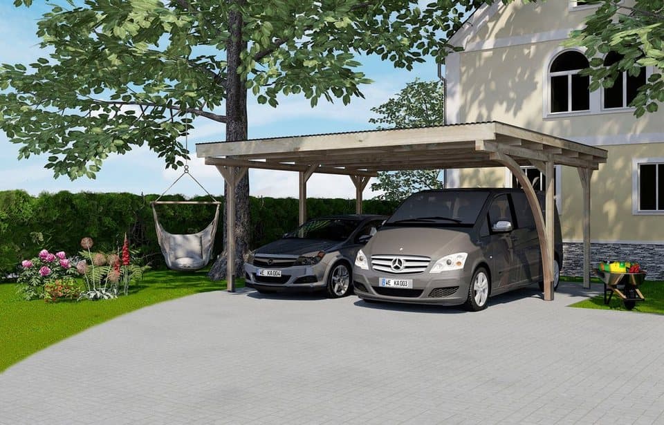 weka Doppelcarport 616 A, BxT: 500x500 cm, 217 cm Einfahrtshöhe, mit Rundbogen wahlweise links- oder rechts montierbar - Thumbnail 2