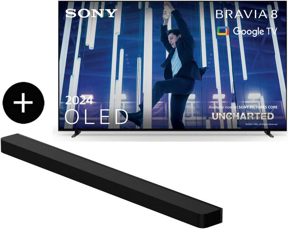 Sony K-77XR80 OLED-Fernseher (195 cm/77 Zoll, 4K Ultra HD, Smart-TV, Google TV, 77" BRAVIA 8 OLED-TV und Bar 8 Soundbar) - Bild 1