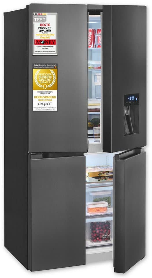 exquisit Multi Door MD430-100-WS-202E inoxlook-az MD430-100-WS-202E inoxlook-az, 183 cm hoch, 83,6 cm breit - Thumbnail 2