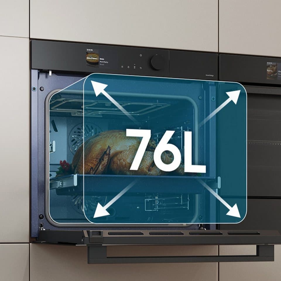 Samsung Pyrolyse Backofen Serie 5 NV7B5775XDK, mit 1-fach-Teleskopauszug, Pyrolyse-Selbstreinigung, Dual Cook Flex – Ein Ofen. Zwei Garräume. Flexible Tür. - Thumbnail 16