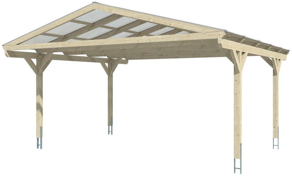 Skanholz Doppelcarport Westerwald, BxT: 570x541 cm, 220 cm Einfahrtshöhe - Thumbnail 2