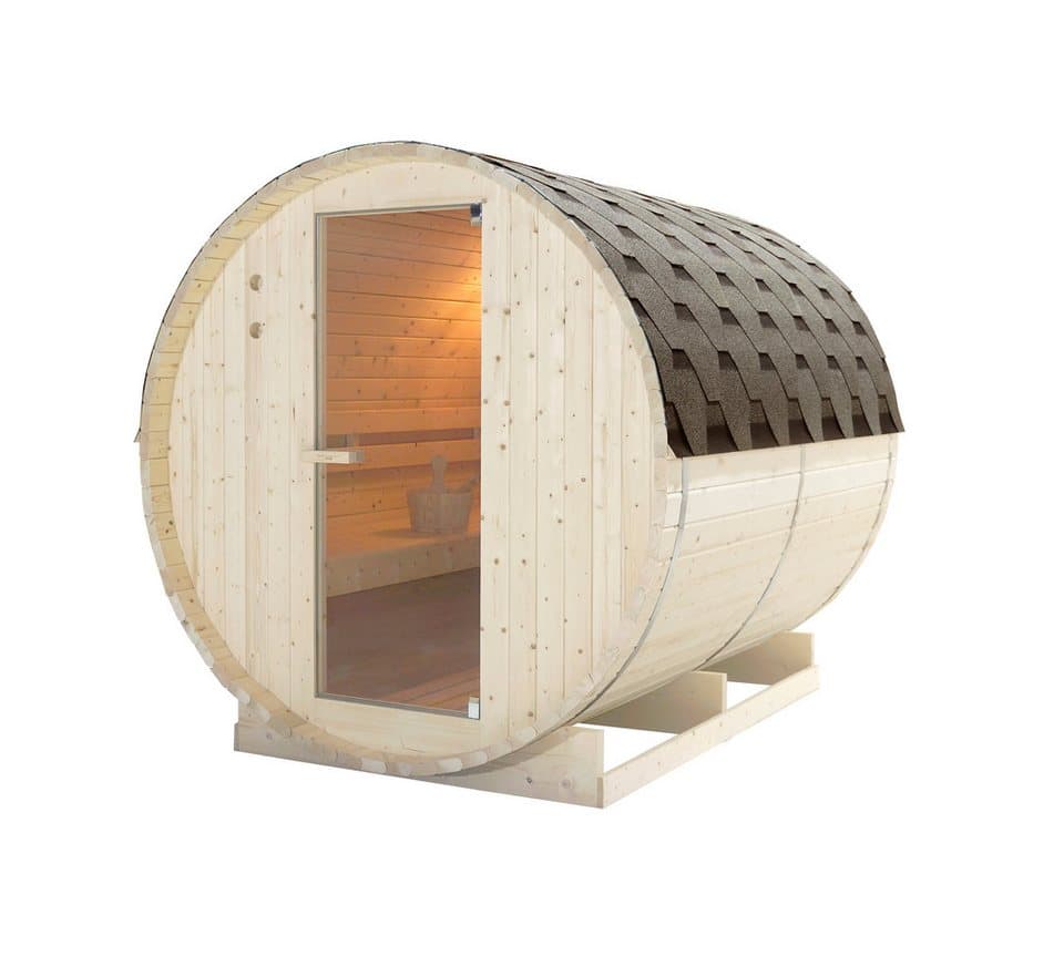 Sanotechnik Fasssauna »TROMSÖ XL«, BxTxH: 189 x 220 x 191,5 cm, 3,8 mm, geeignet für 6 Personen, Fichetnholz - Thumbnail 3