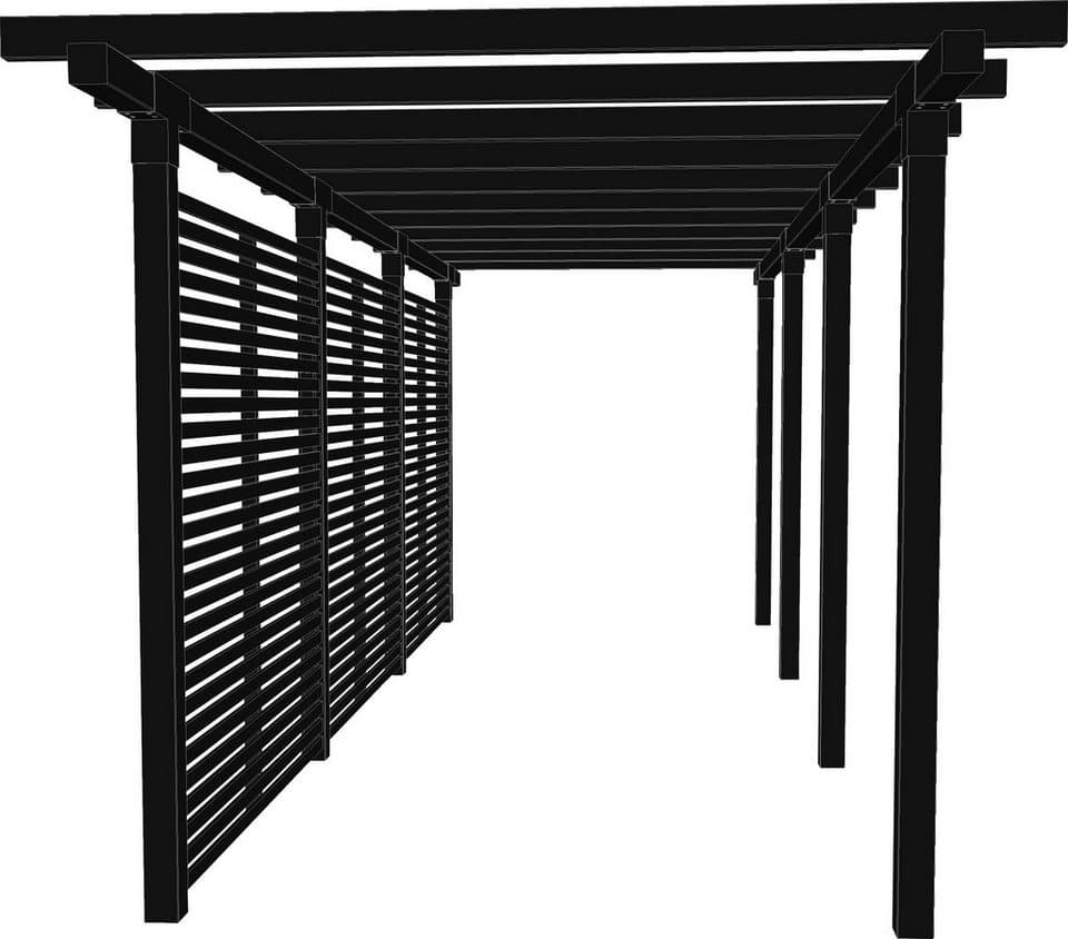 PLUS Pergola Cubic, BxTxH: 238x664x217 cm, Doppelpergola, 3 Module inkl. Tokyozäunen - Bild 1