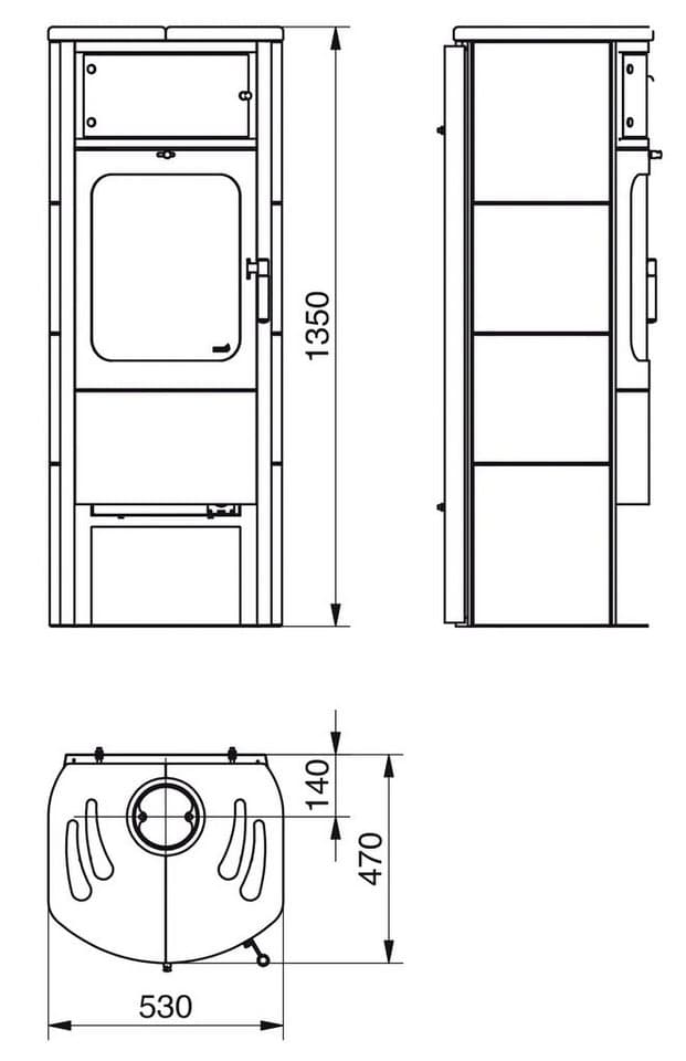 HARK Kaminofen Opera B Grande, 7 kW, Dauerbrand, creme-weiß - Thumbnail 10