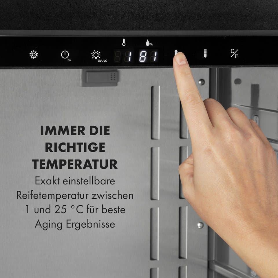 Klarstein Reifeschrank Steakhouse Pro, 98 l, Elektrische Fleischkühlschrank LED Touch Kühlen 98 L - Thumbnail 4