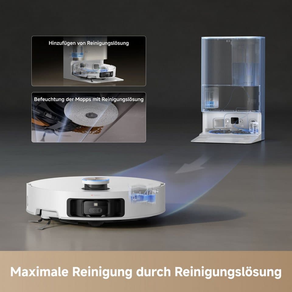 Dreame Saugroboter mit Wischfunktion Dreame X50 Ultra Complete, 20.000 Pa Saugkraft, mit Beutel, Hindernisüberwindung, einfahrbarer Laserturm - Thumbnail 12