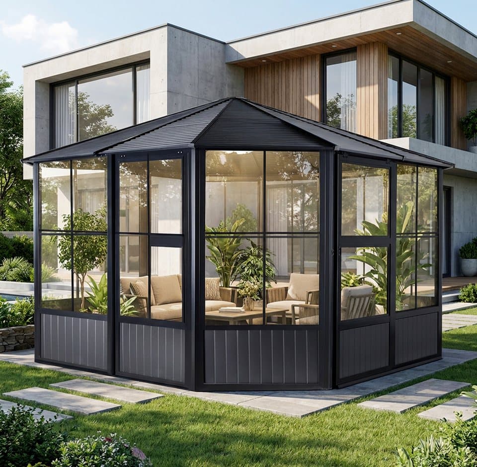 Sojag Pavillon Charleston 12x12, Wintergarten, BxT: 384x384 cm - Bild 1