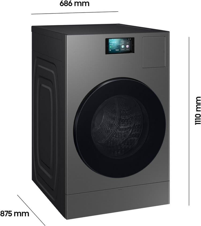 Samsung Waschtrockner WD8000DK WD18DB8995BZT2, 18 kg, 11 kg, 1000 U/min, Trommelreinigung+, Breite 75 cm, Tiefe 92cm, Höhe 111 cm - Thumbnail 3