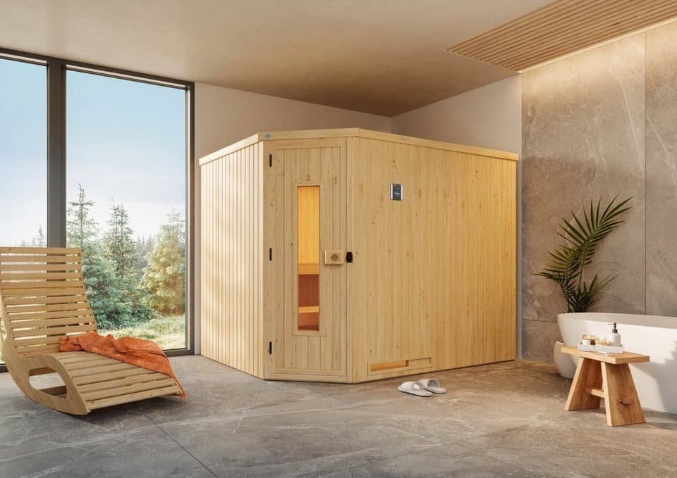 weka Sauna Varberg 4, BxTxH: 244 x 194 x 199 cm, 57 mm, ohne Ofen - Thumbnail 6