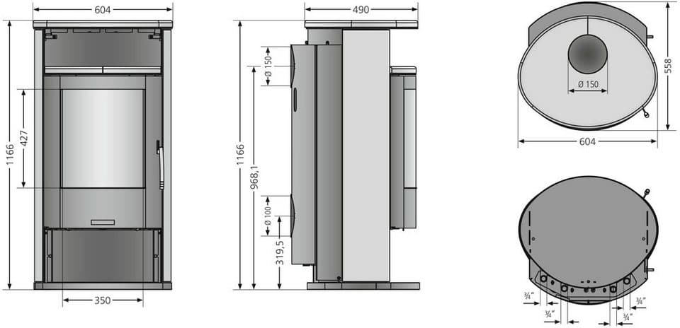 JUSTUS Kaminofen Island Aqua II, 4,7 kW, Zeitbrand, wasserführend - Thumbnail 8