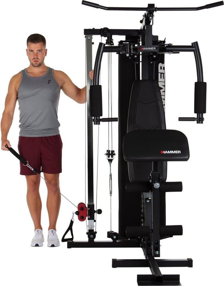 Hammer Kraftstation Kraftstation FERRUM TX2, 12 Gewichtsblöcke (Seilzug, Butterflystange, Latzug, Ruderfunktion und mehr), max. Benutzergewicht 120 kg, max. Trainingsgewicht 80 kg - Thumbnail 4