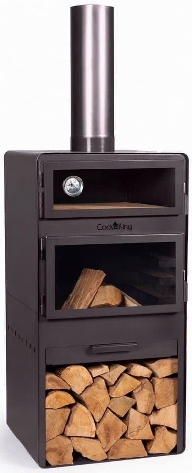 CookKing Grillkamin Terrassenofen Vento Plus, inkl. Pizzaofen, Stahl, 50x50x150 cm
