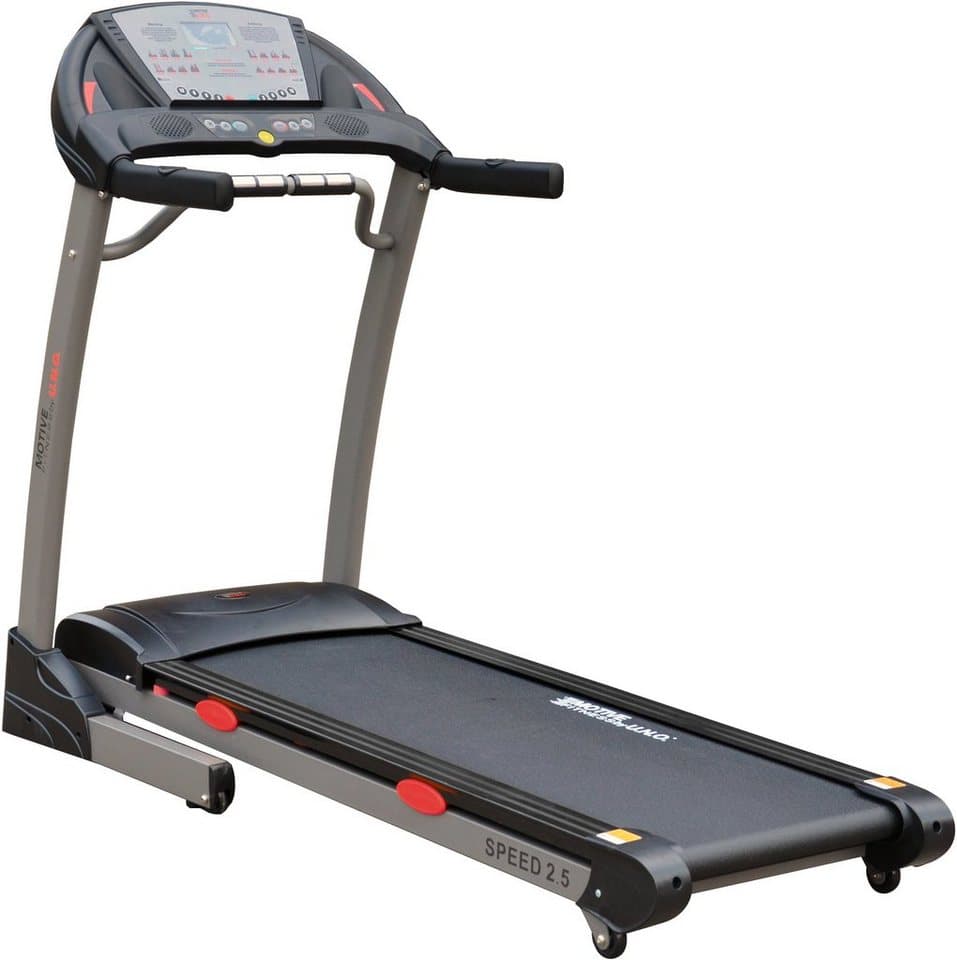 MOTIVE FITNESS by U.N.O. Laufband Speed 2.5 (mit/ohne Unterlegmatte) (mit Multifunktions-LCD-Display), bis max. 20 km/h, klappbar, 130 kg max. Benutzergewicht