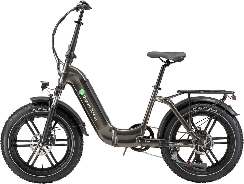GreenStreet E-Bike Klapprad Tiefeinsteiger Klapprad GS5, 7 Gang Shimano, Kettenschaltung, Heckmotor, 360 Wh, (Set, 2 tlg., mit Akku-Ladegeräte, Fat Tires), Pedelec, Elektrofahrrad für Damen u. Herren - Thumbnail 2