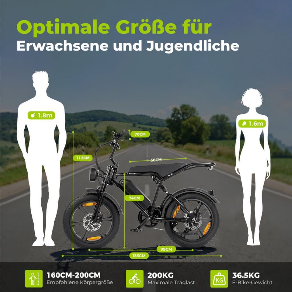 Vankel E-Bike Cityrad E-MTB E6-2.0 Damen u. Herren 48V 15Ah 720WH 250W 80Nm 108 km, 7 Gang Shimano, Kettenschaltung, Heckmotor, 720 Wh, (mit Akku-Schlüssel, Beleuchtungsset, mit Akku-Ladegerät, mit Werkzeug), bis 100km, 7 Gang Shimano, Kettenschaltung, E-bikes Pedelec - Thumbnail 8
