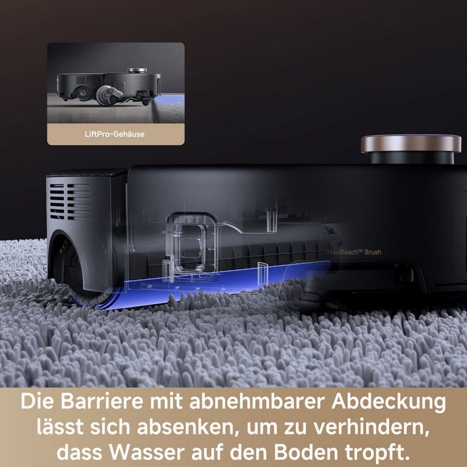 Mova Saugroboter mit Wischfunktion Z60 Ultra Roller Complete, 700 W, mit Beutel, Warmwasser-Wischsystem, Rollenmopp, überwindet Hindernisse, 28.000 Pa - Thumbnail 12
