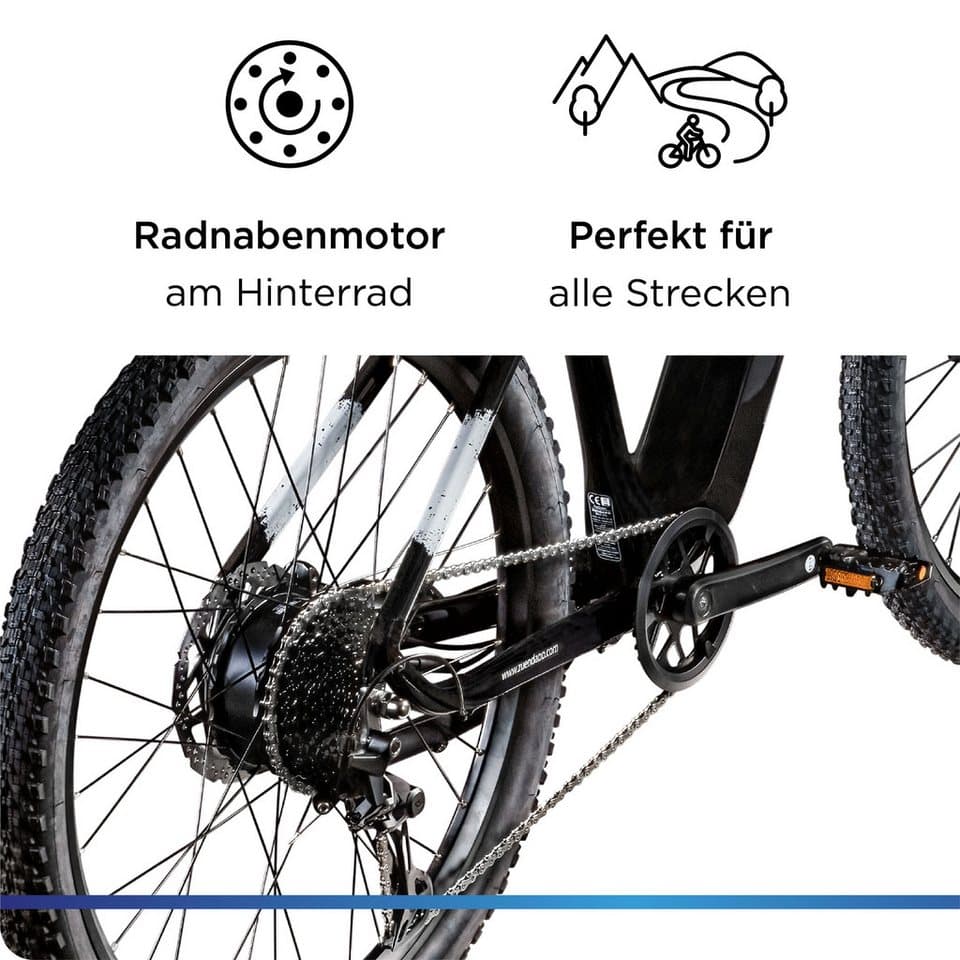 Zündapp E-Bike Mountainbike Z808, 10 Gang Shimano Deore RD-T6000 Schaltwerk, Kettenschaltung, Heckmotor, 550 Wh, Pedelec, Elektrofahrrad für Damen und Herren, MTB - Thumbnail 5
