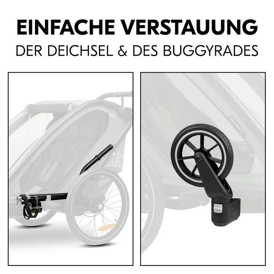Hauck Fahrradkinderanhänger Bike N Walk Duo, für 2 Kinder, inkl. Deichsel - Thumbnail 11