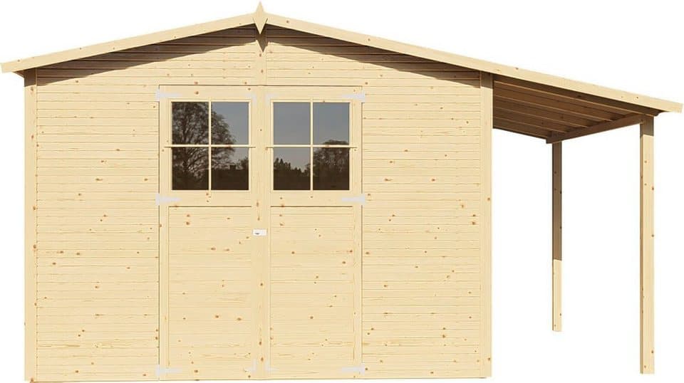 KONIFERA Gartenhaus Alto 4 PLUS Fineline Satteldach, BxT: 440x209 cm, mit Anbaudach - Thumbnail 4