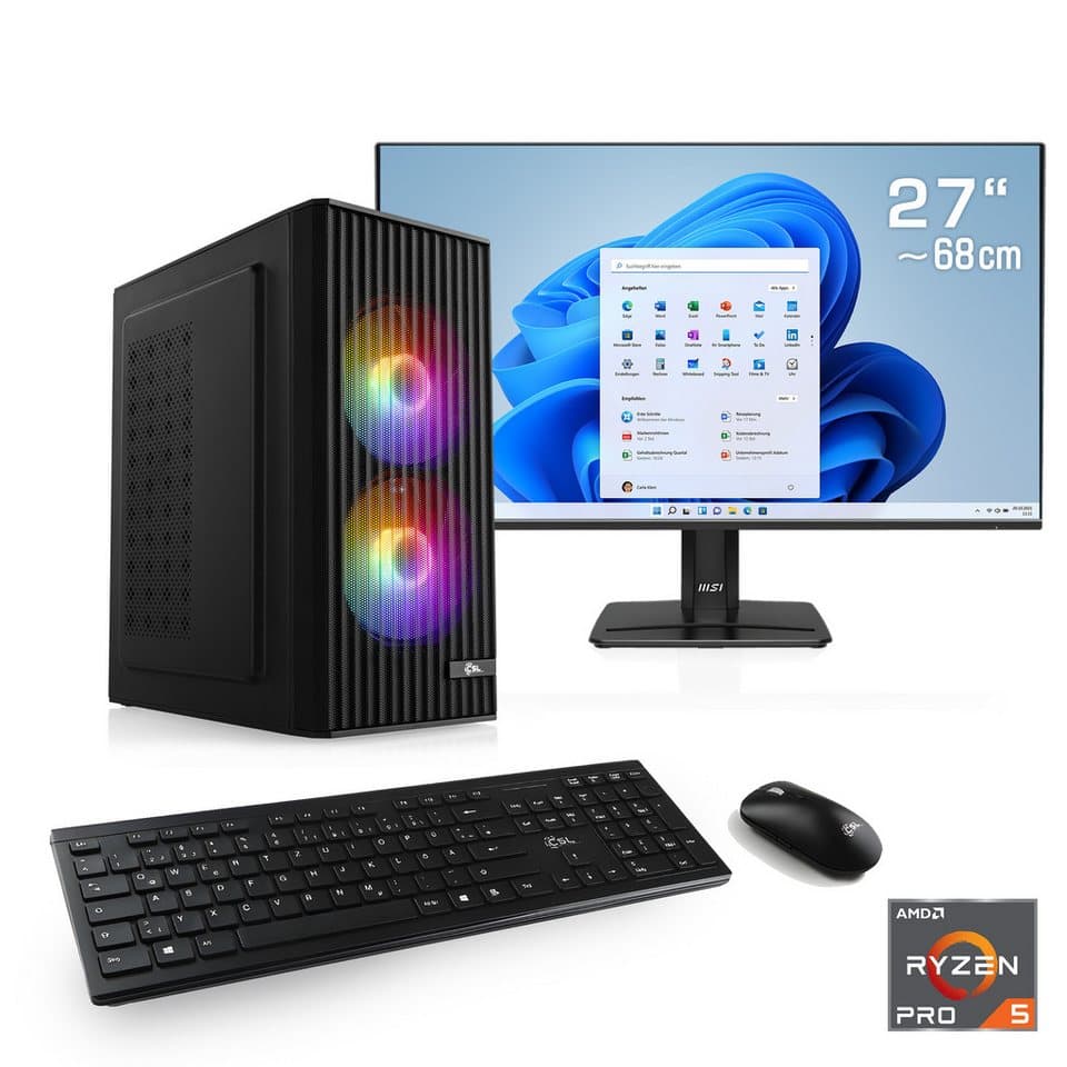 CSL Spectrum V25281W PC-Komplettsystem (27", AMD Ryzen 5 Pro 8600G, Intel® Graphics, 4 Xe Cores, 16 GB RAM, 1000 GB SSD) - Bild 1