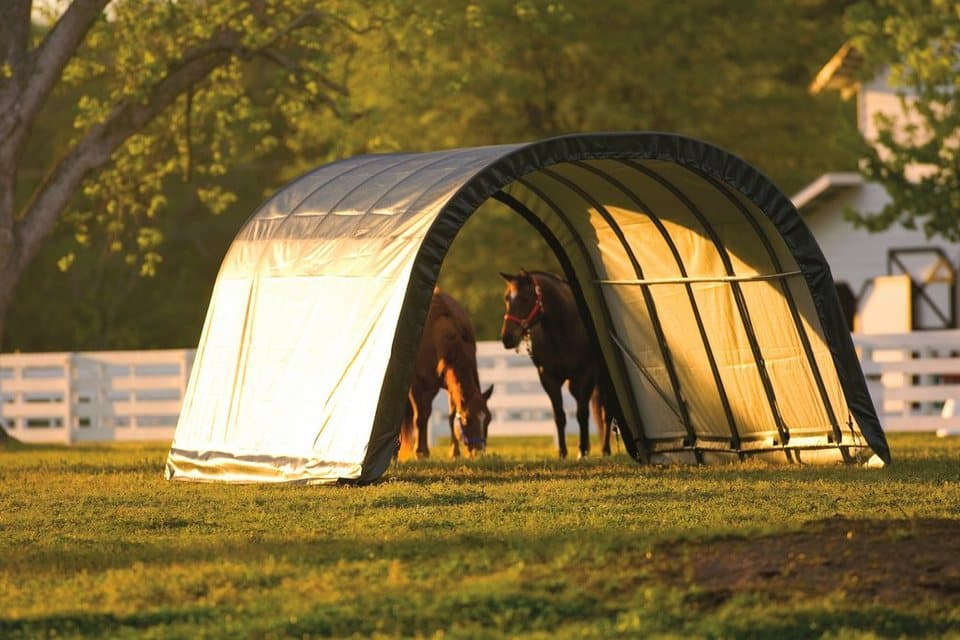 ShelterLogic Foliengerätehaus Weidezelt, BxT: 370x610 cm, 22,57m², Grün - Thumbnail 2
