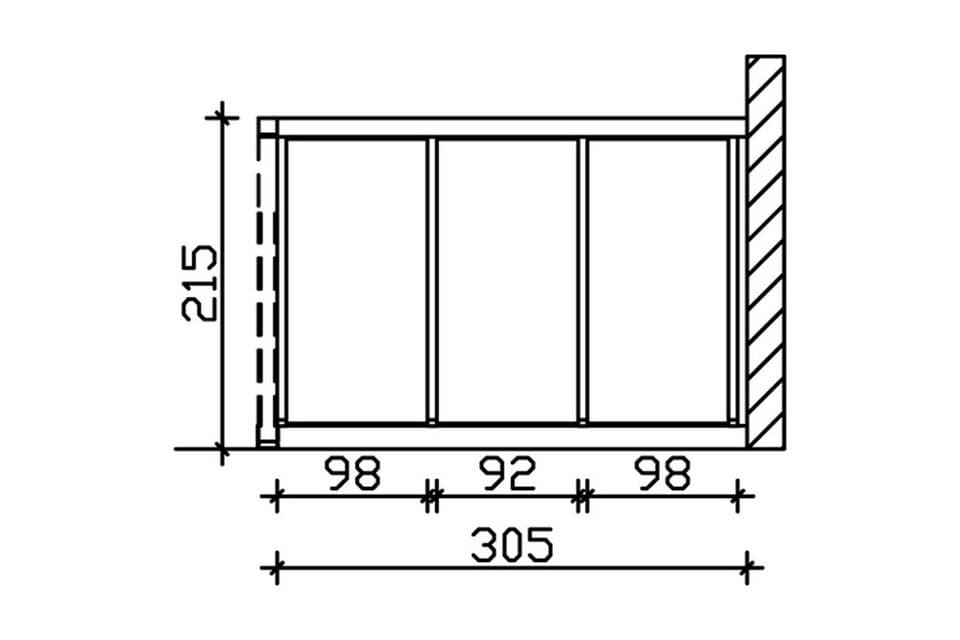 Skanholz Carport-Seitenwand, BxH:305x200 cm, m. Polycarbonatplatten - Thumbnail 2