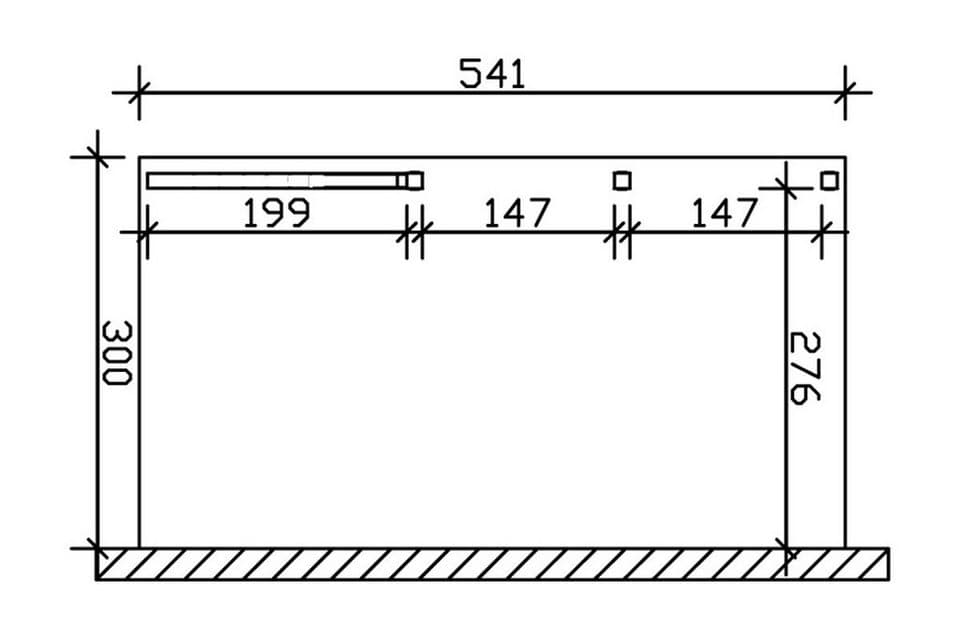 Skanholz Anlehncarport Eifel, BxT: 300x541 cm, 213 cm Einfahrtshöhe - Thumbnail 5
